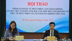 Tổng Thư ký Liên hiệp Hội Việt Nam Nguyễn Quyết Chiến và Phó Chủ tịch Hội Khoa học công nghệ Hàng không Việt Nam Nguyễn Thị Hải Hằng đồng chủ trì hội thảo
