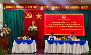 Hội nghị tiếp xúc cử tri trước Kỳ họp thứ Mười- Quốc hội khóa XV tổ đại biểu Quốc hội số 4, đơn vị tỉnh Đồng Nai.