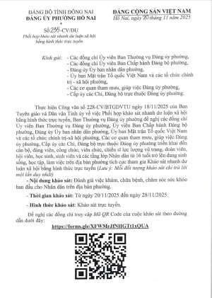 Truy cập mã QR Code của cuộc khảo sát đánh giá việc khám chữa bệnh, chăm sóc sức khoẻ ban đầu cho nhân dân trên địa bàn phường Hố Nai.