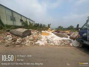 UBND phường Hố Nai xử lý Điểm phát sinh rác thải khu phố 4A