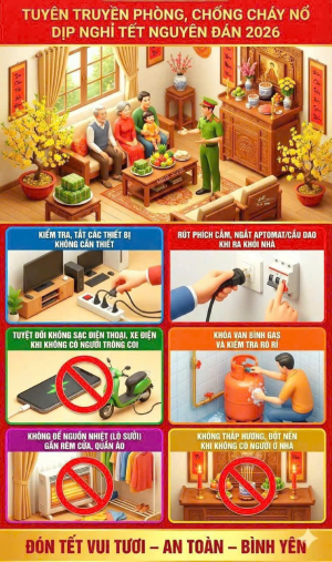 Phường Hố Nai thực hiện công tác tuyên truyền phòng chống cháy nổ cho người dân dịp Tết nguyên đán 2026