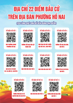 ĐỊA CHỈ 22 ĐIỂM BẦU CỬ TRÊN ĐỊA BÀN PHƯỜNG HỐ NAI