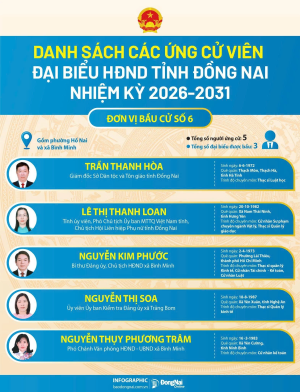 Danh sách chính thức những người ứng cử đại biểu HĐND tỉnh khóa XI, nhiệm kỳ 2026-2031