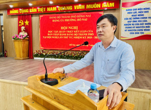 Đảng ủy phường Hố Nai tổ chức Hội nghị học tập, quán triệt Kết luận của Ban Chấp hành Đảng bộ thành phố tại Hội nghị lần thứ tư, nhiệm kỳ 2025-2030