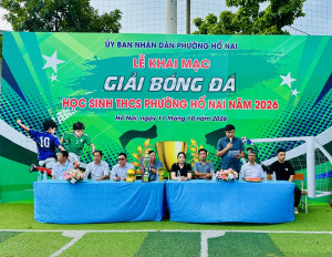 Phường Hố Nai khai mạc Giải bóng đá học sinh THCS năm 2026