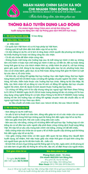 Thông báo tuyển dụng lao động