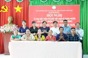 UBMTTQ Việt Nam xã Hưng Phước tổng kết công tác Mặt trận năm 2025