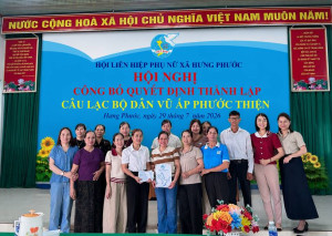 Công bố Quyết định thành lập câu lạc bộ dân vũ ấp Phước Thiện – tạo sân chơi bổ ích, nâng cao đời sống tinh thần cho Hội viên Phụ nữ