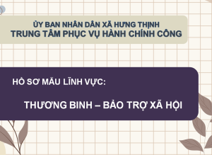Công khai hồ sơ mẫu lĩnh vực Thương binh - Bảo trợ xã hội