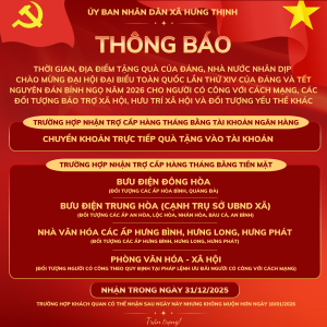 [Thông báo] Tặng quà nhân dịp Tết Nguyên Đán 2026 cho người...