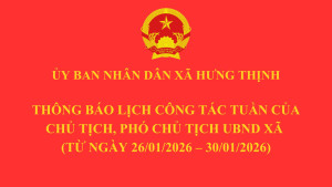 THÔNG BÁO LỊCH TIẾP CÔNG DÂN THÁNG 01 26