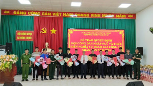 Xã Hưng Thịnh trao quyết định gọi công dân nhập ngũ năm 2026