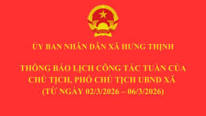 THÔNG BÁO LỊCH TIẾP CÔNG DÂN THÁNG 03 NĂM 2026