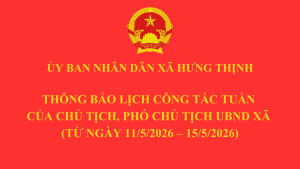 THÔNG BÁO LỊCH TIẾP CÔNG DÂN 05 NĂM 2026