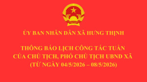 THÔNG BÁO LỊCH TIẾP CÔNG DÂN THÁNG 01 NĂM 2026