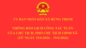 THÔNG BÁO LỊCH TIẾP CÔNG DÂN THÁNG 01 NĂM 2026