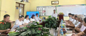 ĐOÀN KIỂM TRA CÔNG TÁC GIÁO DỤC CỦA UBND XÃ HƯNG THỊNH KIỂM TRA TẠI TRƯỜNG THCS PHAN CHU TRINH