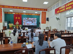 Xã Hưng Thịnh tham gia họp trực tuyến về sắp xếp đơn vị sự nghiệp giáo dục, tuyển dụng viên chức