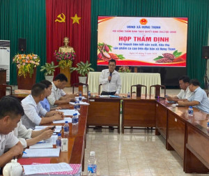 XÃ HƯNG THỊNH THẨM ĐỊNH KẾ HOẠCH LIÊN KẾT SẢN XUẤT, TIÊU THỤ SẢN PHẨM CA CAO