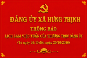 Lịch làm việc từ 26 30 10