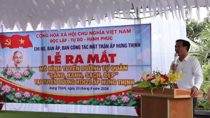 Hưng Thịnh ra mắt tuyến đường “Sáng – Xanh – Sạch – Đẹp” tại tuyến đường HTH 22, ấp Hưng Thịnh.