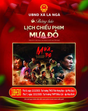 CÔNG CHIẾU PHIM “MƯA ĐỎ” PHỤC VỤ NHÂN DÂN XÃ LA NGÀ