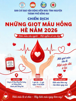 Đồng Nai lan toả chiến dịch "Những giọt máu hồng - hè 2026"
