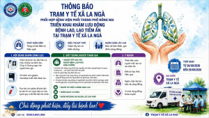 THÔNG BÁO CHƯƠNG TRÌNH KHÁM VÀ SÀNG LỌC BỆNH LAO MIỄN PHÍ TẠI TRẠM Y TẾ XÃ LA NGÀ