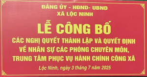 Xã Lộc Ninh trao quyết định nhân sự, kiện toàn bộ máy hành...