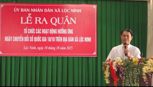 Xã Lộc Ninh ra quân hưởng ứng Ngày Chuyển đổi số Quốc gia 10/10/2025