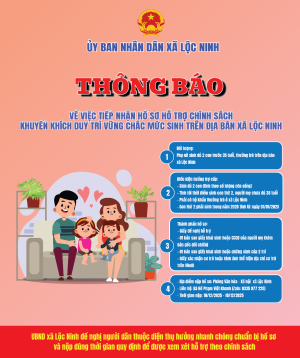 TRIỂN KHAI CHÍNH SÁCH KHUYẾN KHÍCH DUY TRÌ VỮNG CHẮC  MỨC SINH TRÊN ĐỊA BÀN XÃ LỘC NINH