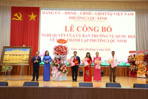 CÔNG BỐ NGHỊ QUYẾT THÀNH LẬP PHƯỜNG LỘC NINH