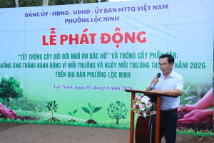 PHƯỜNG LỘC NINH PHÁT ĐỘNG TẾT TRỒNG CÂY  ĐỜI ĐỜI NHỚ ƠN BÁC HỒ