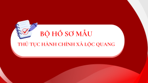 HỒ SƠ MẪU THỦ TỤC HÀNH CHÍNH