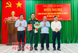 Lộc Quang: Công bố quyết định của Ban Thường vụ Tỉnh uỷ về công tác cán bộ
