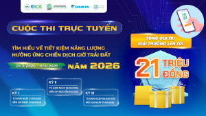 Sắp diễn ra cuộc thi trực tuyến 'Tìm hiểu tiết kiệm năng lượng, hưởng ứng Chiến dịch Giờ Trái đất 2026