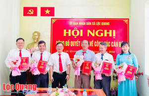 Lộc Quang công bố các Quyết định về công tác cán bộ