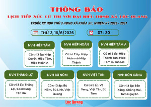 THÔNG BÁO TIẾP XÚC CỬ TRI TRƯỚC KỲ HỌP THỨ 3 HĐND XÃ KHÓA XII
