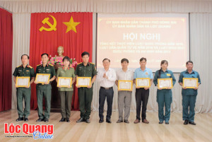 Lộc Quang tổng kết thực hiện các luật về quốc phòng, dân quân tự vệ và giáo dục quốc phòng, an ninh