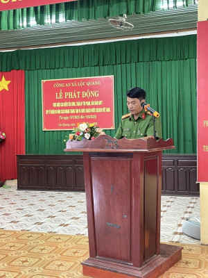 Công an xã Lộc Quang tổ chức lễ ra quân tấn công trấn áp tội phạm