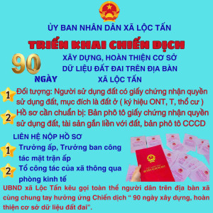 Chiến dịch 90 ngày xây dựng hoàn thiện cơ sở dữ liệu đất đai trên địa bàn xã Lộc Tấn