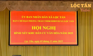 UBND xã Lộc Tấn tổ chức Hội nghị bình xét Khu dân cư văn hóa năm 2025