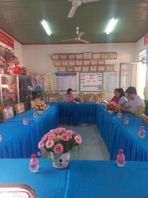Đoàn kiểm tra an toàn thực phẩm làm việc tại các cơ sở giáo dục mầm non trên địa bàn