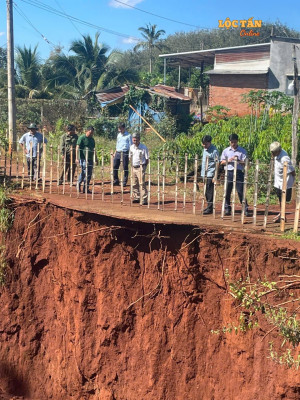 ĐOÀN KHẢO SÁT KIỂM TRA CÁC ĐIỂM SẠT LỞ TRÊN ĐỊA BÀN XÃ LỘC TẤN