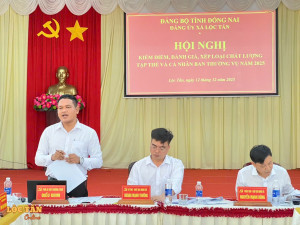 KIỂM ĐIỂM BAN THƯỜNG VỤ ĐẢNG ỦY XÃ LỘC TẤN: THẲNG THẮN NHÌN NHẬN, QUYẾT LIỆT KHẮC PHỤC HẠN CHẾ