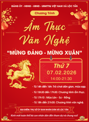 Xã Lộc Tấn: Sôi nổi các hoạt động “Mừng Đảng - Mừng xuân” Bính Ngọ 2026.