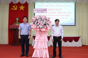 Xã Lộc Tấn chức gặp mặt doanh nghiệp, hợp tác xã, hộ kinh doanh đầu năm 2026