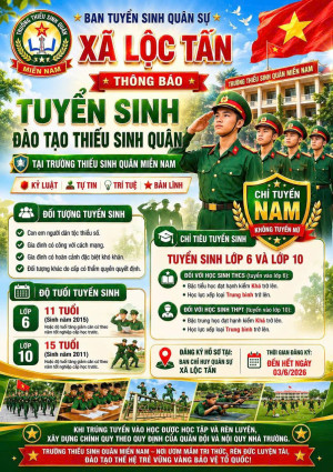 Lộc Tấn triển khai công tác tuyển sinh đào tạo thiếu sinh...