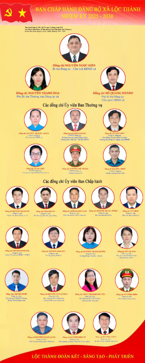 CÁC ĐỒNG CHÍ ỦY VIÊN BAN THƯỜNG VỤ, ỦY VIÊN BAN CHẤP HÀNH ĐẢNG BỘ XÃ LỘC THÀNH KHÓA I, NHIỆM KỲ 2025-2030