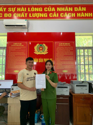 CÔNG DÂN XÃ LỘC THÀNH, TỈNH ĐỒNG NAI VIẾT ĐƠN TÌNH NGUYỆN THỰC HIỆN NGHĨA VỤ THAM GIA CAND